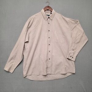 R&R Casuals Mens Brown‎ Button Up Long Sleeve Shirt Size XL